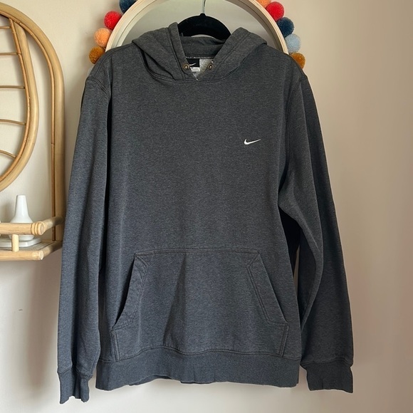 Vintage Nike Embroidered Gray Hoodie Sweatshirt - Picture 1 of 5